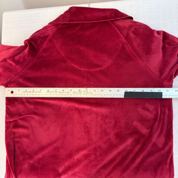 Eileen West Burgundy Red Velour Zip Robe - S/M - Picture 12 of 15